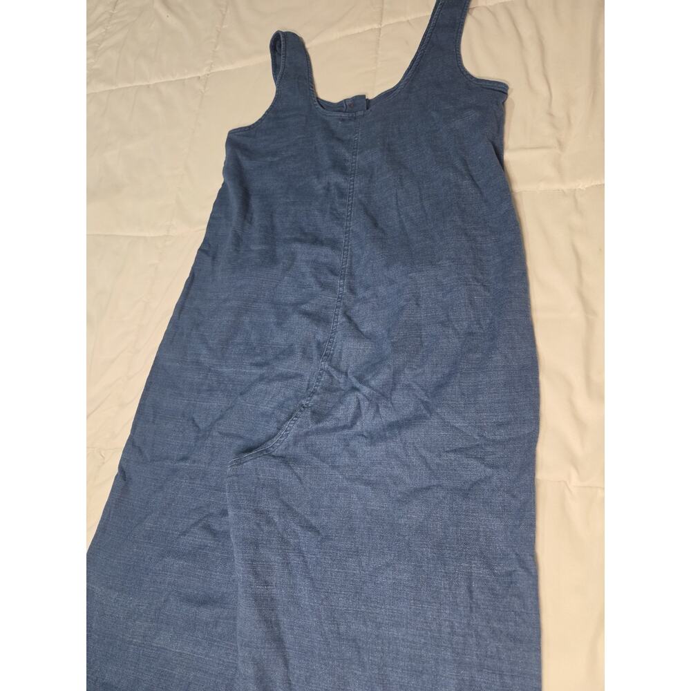 MARINE LAYER Sz M Jumpsuit Denim Button Front Wide Leg Cropped Boho Retro Y2K - Picture 10 of 10